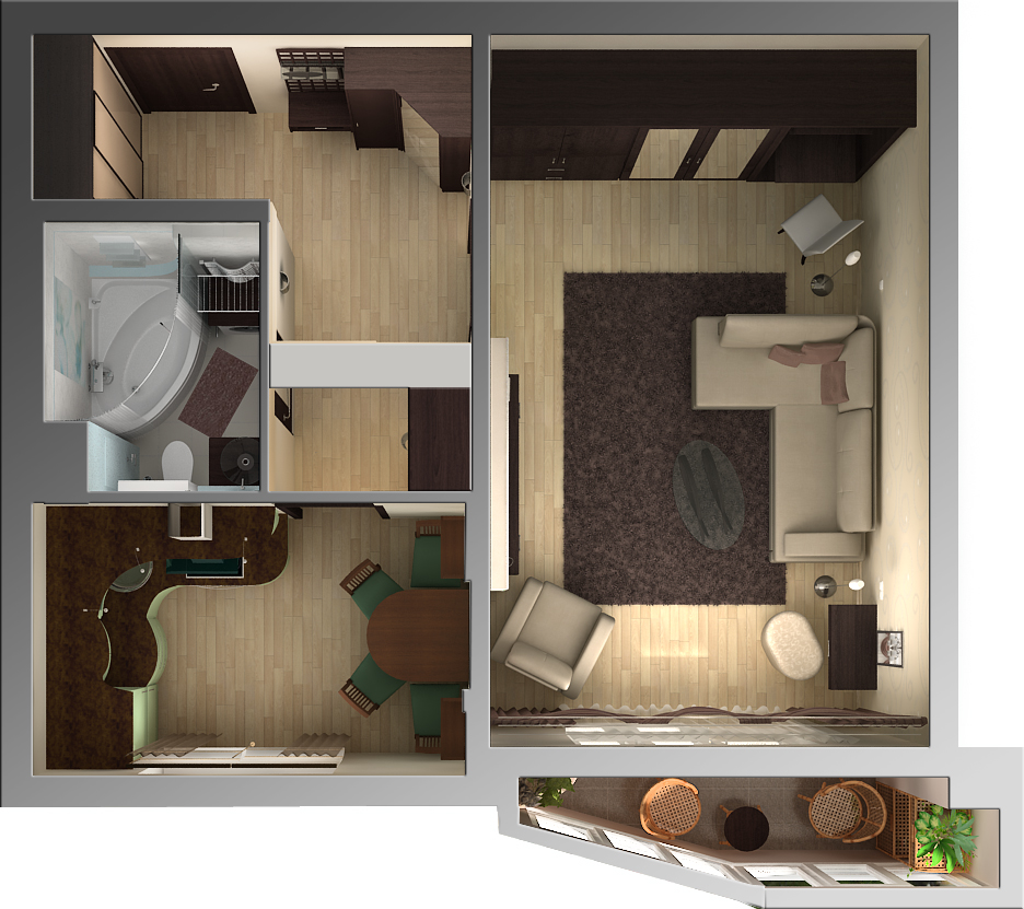 Дизайн однокомнатной квартиры в стиле лофт — планировка и варианты отделки интерьера